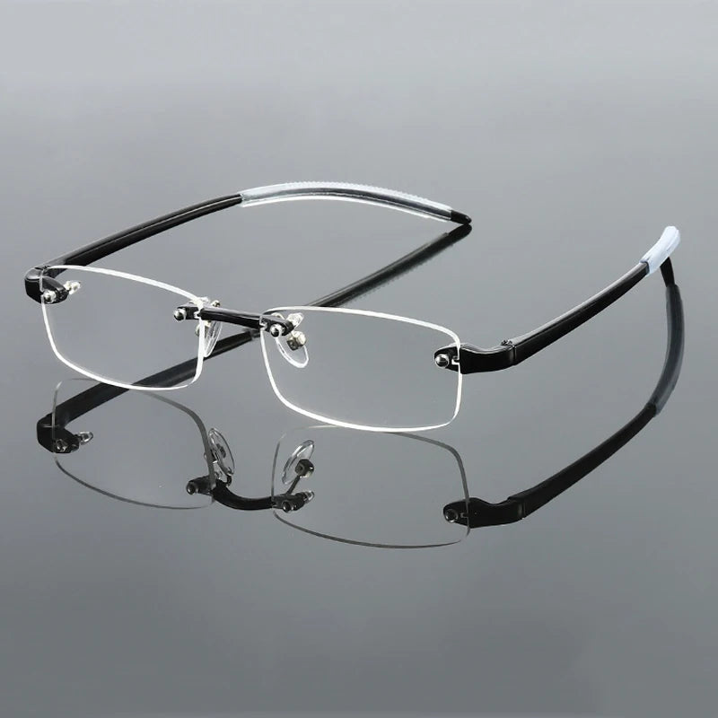 Rahmenlose blaues Licht blockierende Lesebrille für Herren und Damen, modisch, randlos, Hyperopie-Brille, Dioptrien +1,0 +1,5 +2,0 +2,5 +3,0