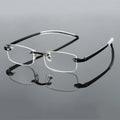 Rahmenlose blaues Licht blockierende Lesebrille für Herren und Damen, modisch, randlos, Hyperopie-Brille, Dioptrien +1,0 +1,5 +2,0 +2,5 +3,0