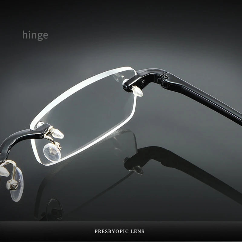 Rahmenlose blaues Licht blockierende Lesebrille für Herren und Damen, modisch, randlos, Hyperopie-Brille, Dioptrien +1,0 +1,5 +2,0 +2,5 +3,0